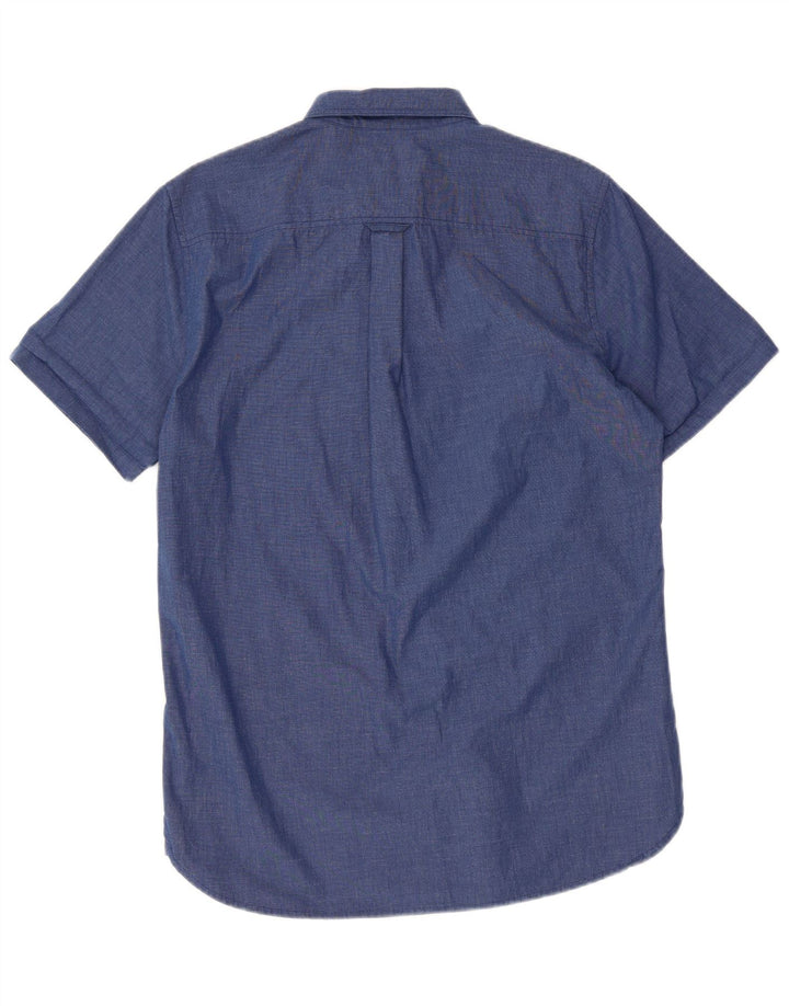 Camisa masculina Superdry de manga curta pequena azul algodão