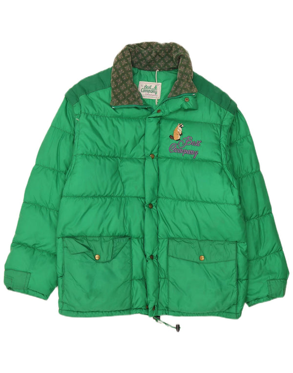 Jaqueta acolchoada masculina Best Company UK 40 grande verde