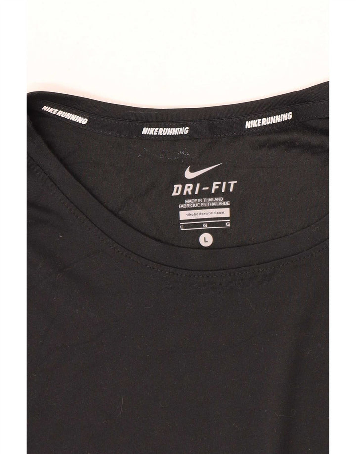 Nike Mens Running Camiseta de manga curta Top Grande Preto