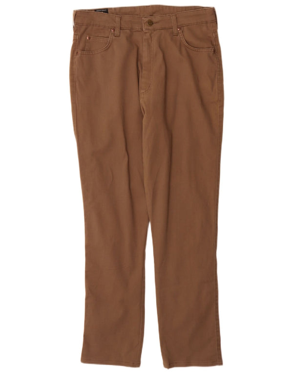 Lee Womens Dallas Slim Calça Casual W34 L30 Algodão Marrom