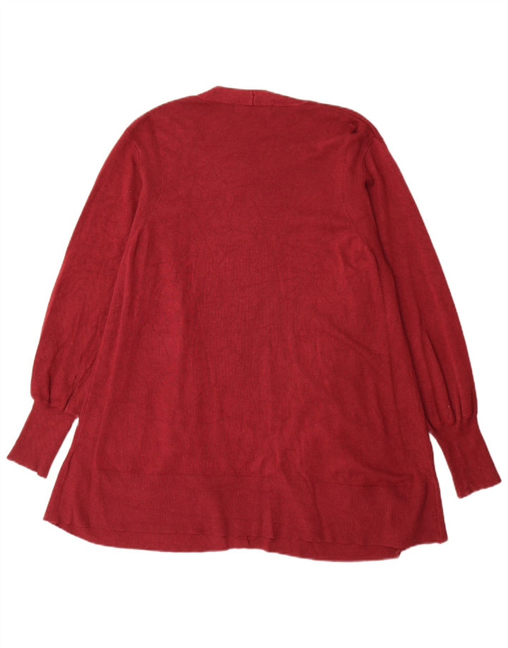 Suéter feminino Marks & Spencer Longline Open Cardigan Reino Unido 14 Médio Borgonha