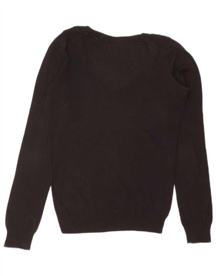 Suéter feminino Massimo Dutti com decote em V Reino Unido 10 pequeno preto