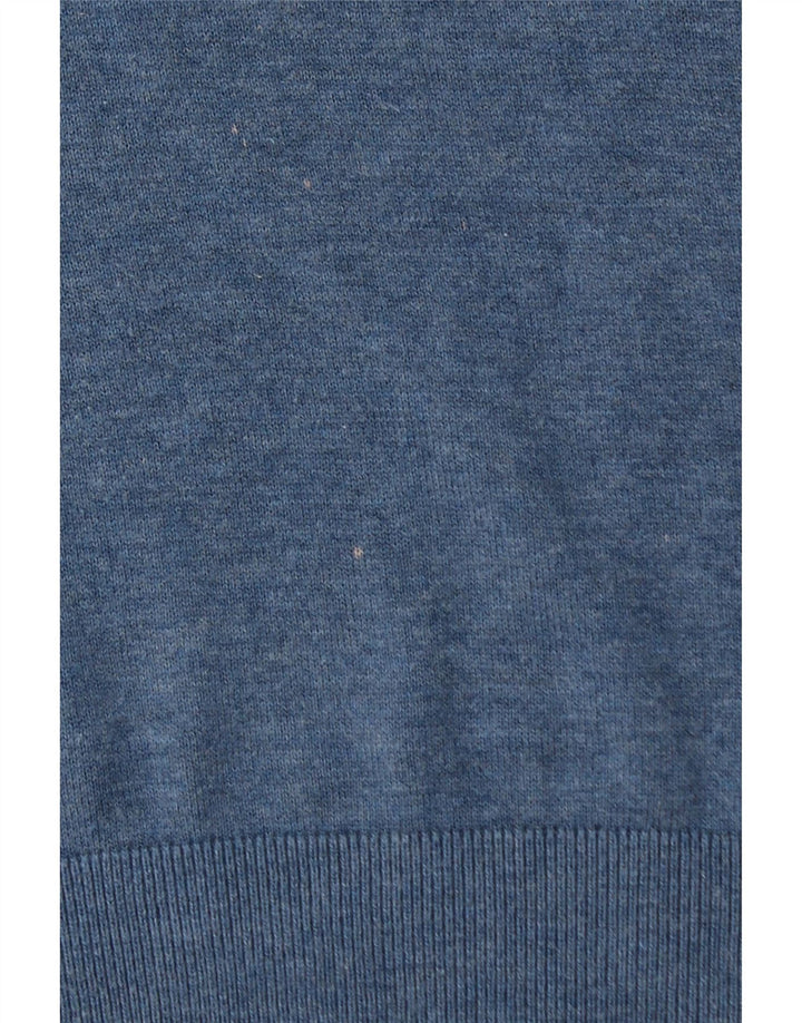 MICHAEL KORS Mens Polo Neck Jumper Sweater Large Blue Cotton