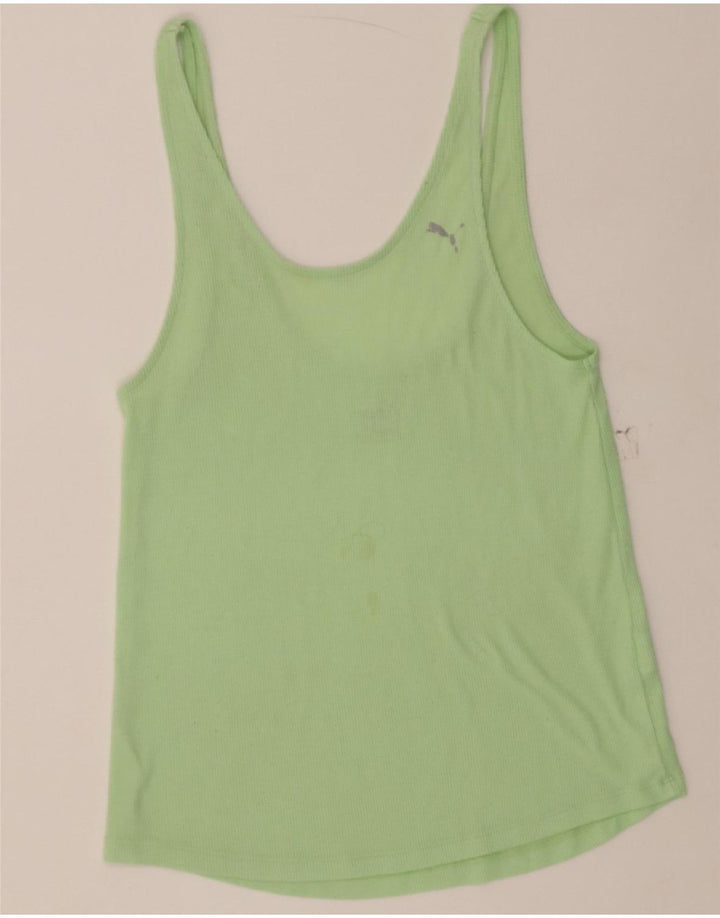 PUMA Womens Vest Top UK 8 Small Green Vintage Puma and Second-Hand Puma from Messina Hembry 