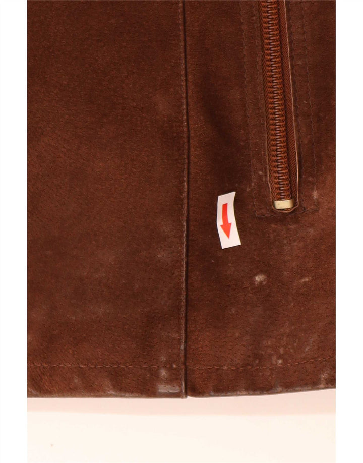 Sobretudo de camurça vintage masculino EU 50 grande couro marrom