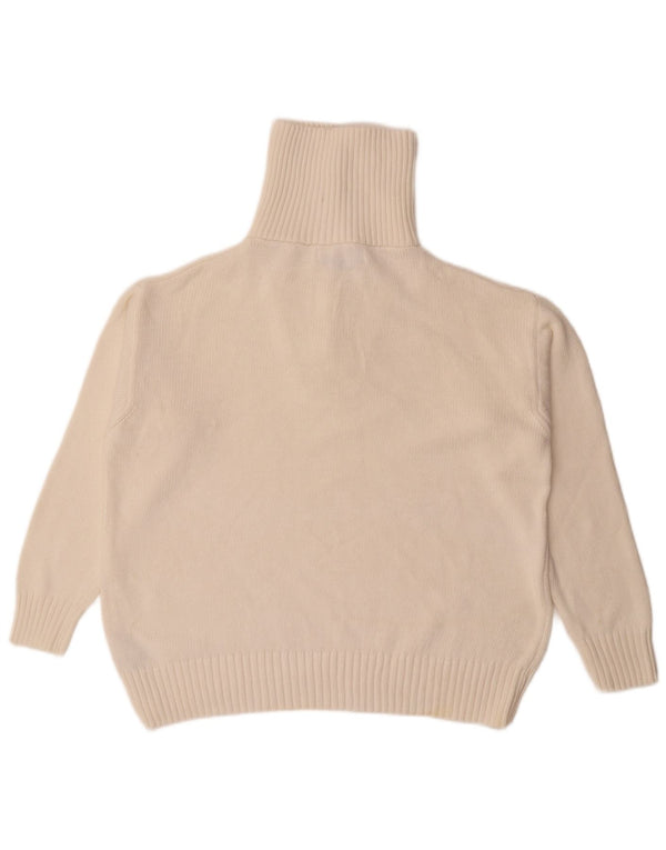 Suéter feminino Zara com zíper e gola grande, Reino Unido 10 pequeno algodão branco
