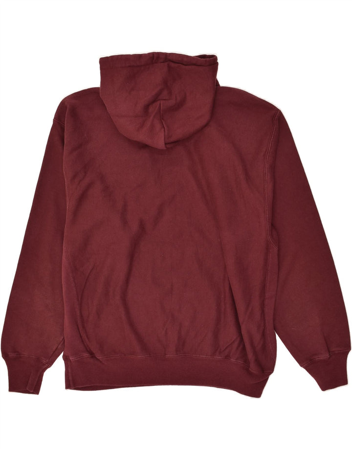 CHAMPION Mens Graphic Hoodie Jumper XL Burgundy Cotton Vintage Champion and Second-Hand Champion from Messina Hembry 