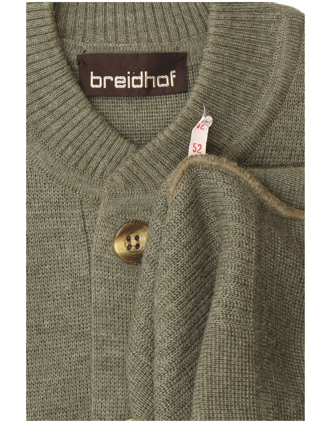 Suéter cardigã masculino Breidhof de ajuste regular UE 52 verde grande
