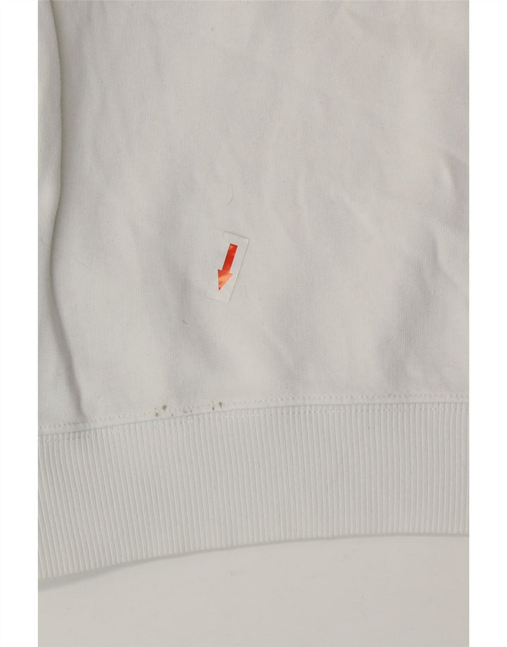 Calvin Klein moletom gráfico feminino jumper UK 10 pequeno algodão branco