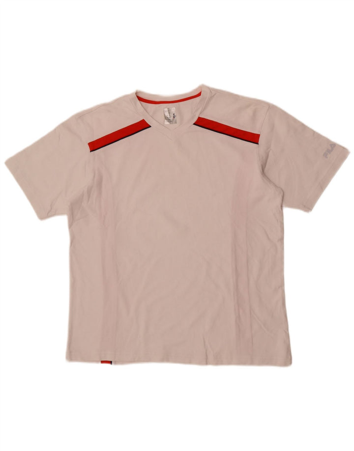 Camiseta masculina Fila Top médio branco Colourblock poliamida