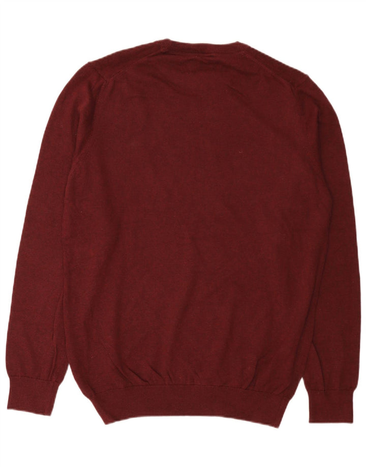 Suéter masculino Barbour com gola redonda, algodão médio Borgonha