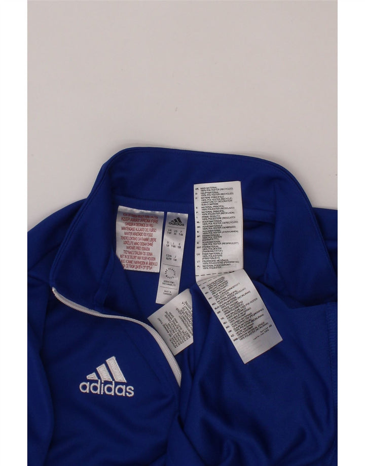 ADIDAS Meninos Aeroready Zip Neck Pullover Treino Top 7-8 Anos Azul