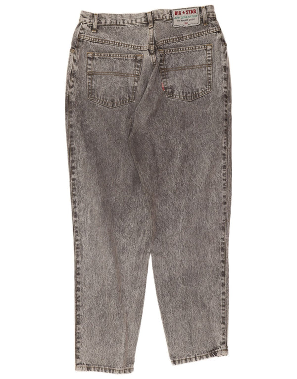 Calça jeans masculina Big Star cintura alta com lavagem ácida cônica W34 L29 algodão cinza