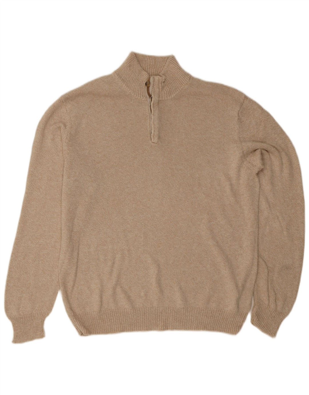 Suéter masculino Massimo Dutti com gola redonda e algodão bege grande