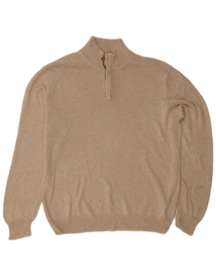 Suéter masculino Massimo Dutti com gola redonda e algodão bege grande