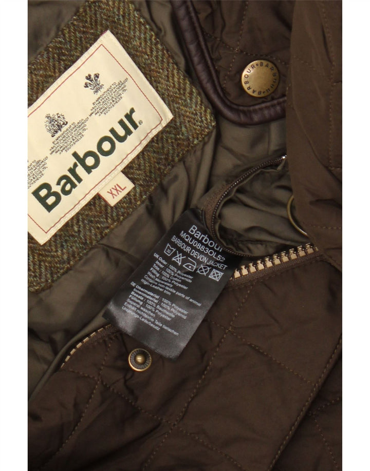 Jaqueta acolchoada masculina Barbour UK 44 2XL poliéster marrom