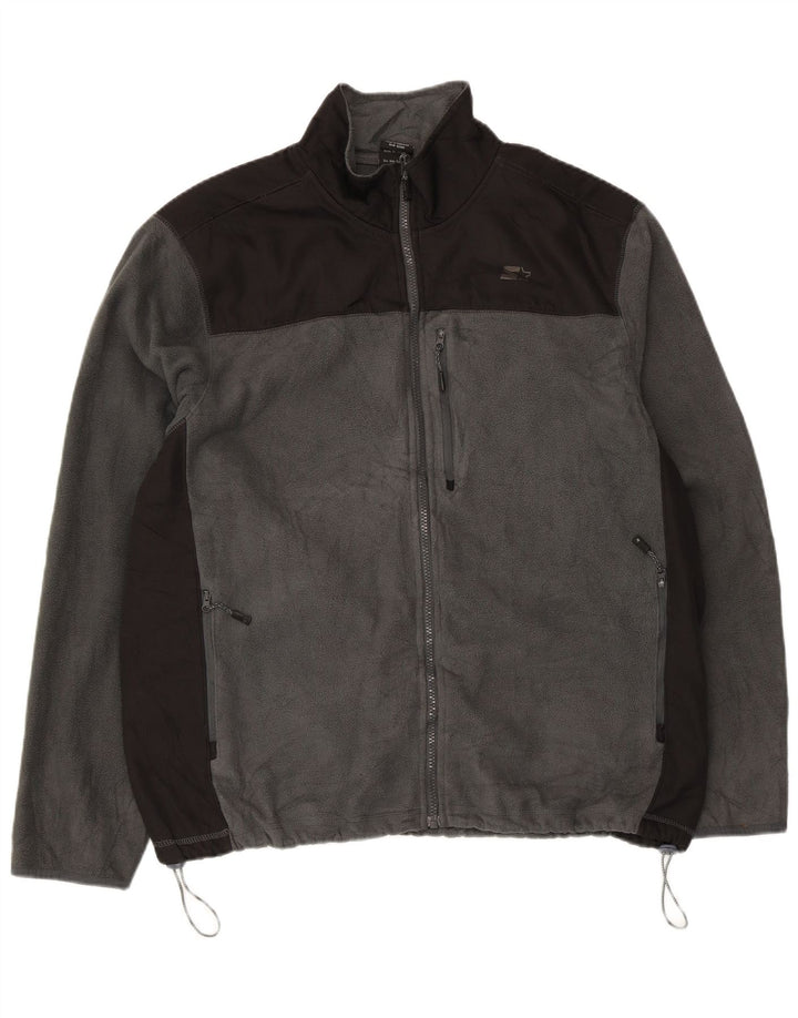 Jaqueta de lã masculina Starter UK 42/44 grande poliéster colorblock cinza