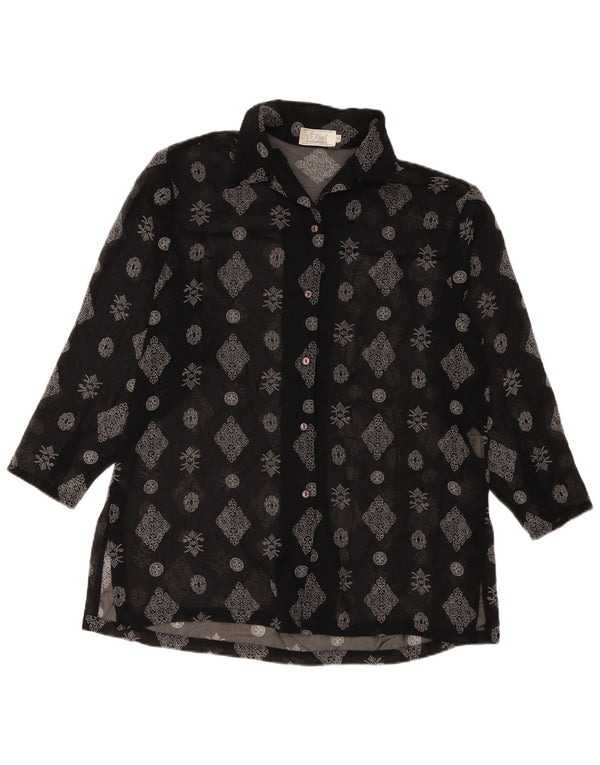 Blusa feminina S.Oliver Longline EU 36 pequena preta floral poliéster