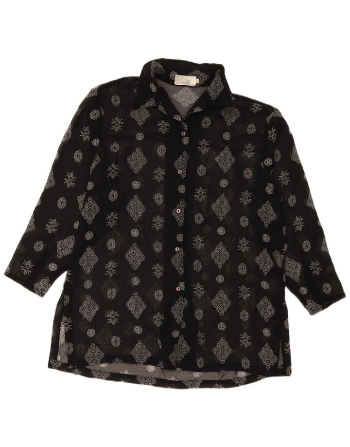 Blusa feminina S.Oliver Longline EU 36 pequena preta floral poliéster