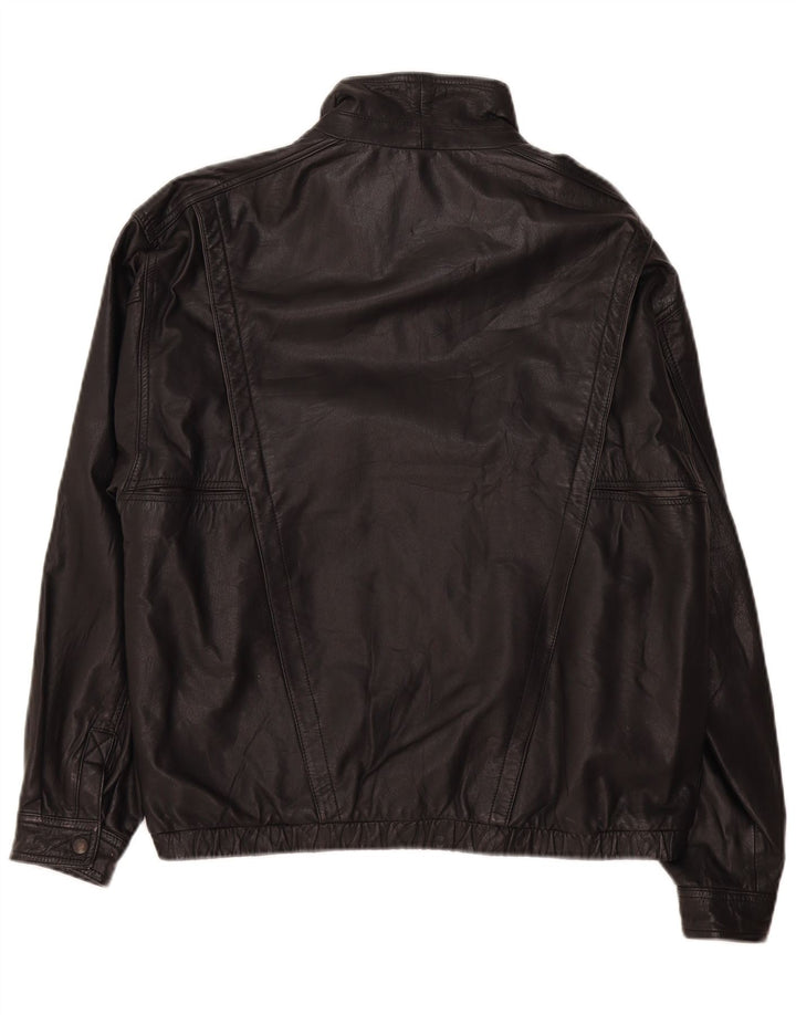 Jaqueta de couro masculina vintage UK 38 média preta