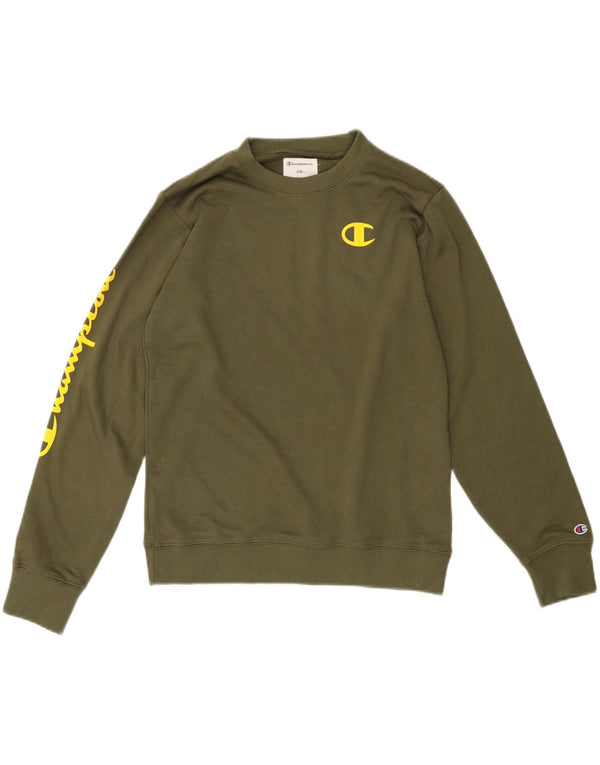 Jumper de moletom gráfico feminino Champion UK 16 grande algodão verde