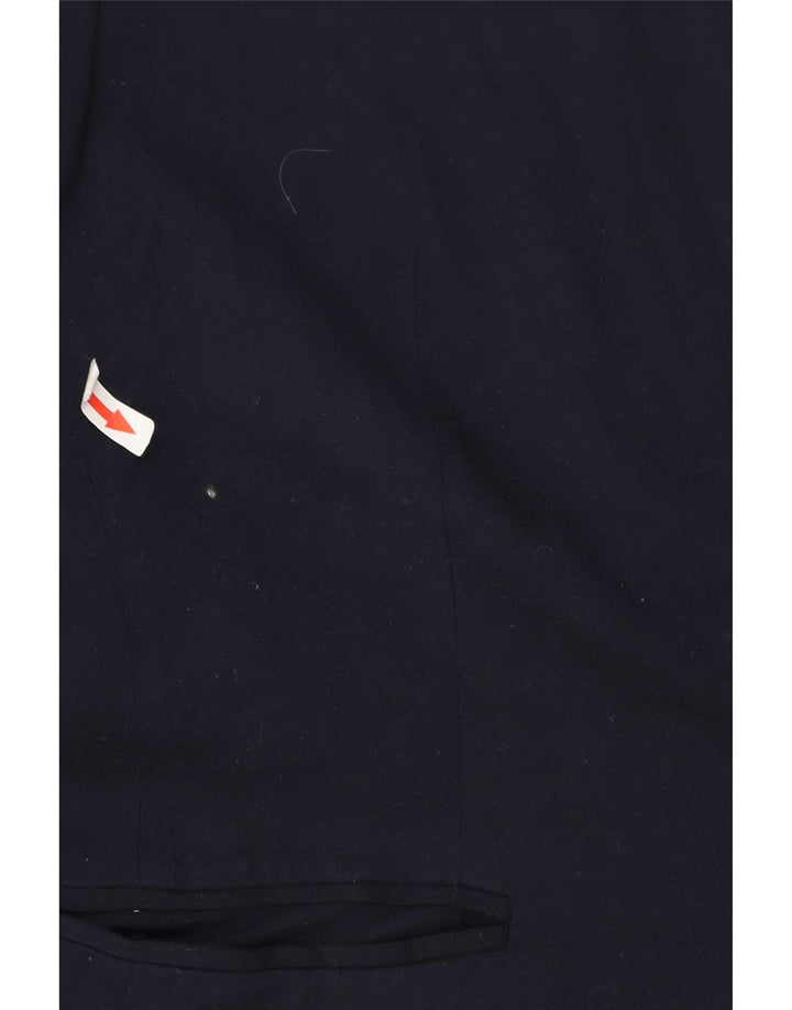 Jaqueta blazer feminina Zara com 1 botão Reino Unido 10 pequeno acetato azul marinho