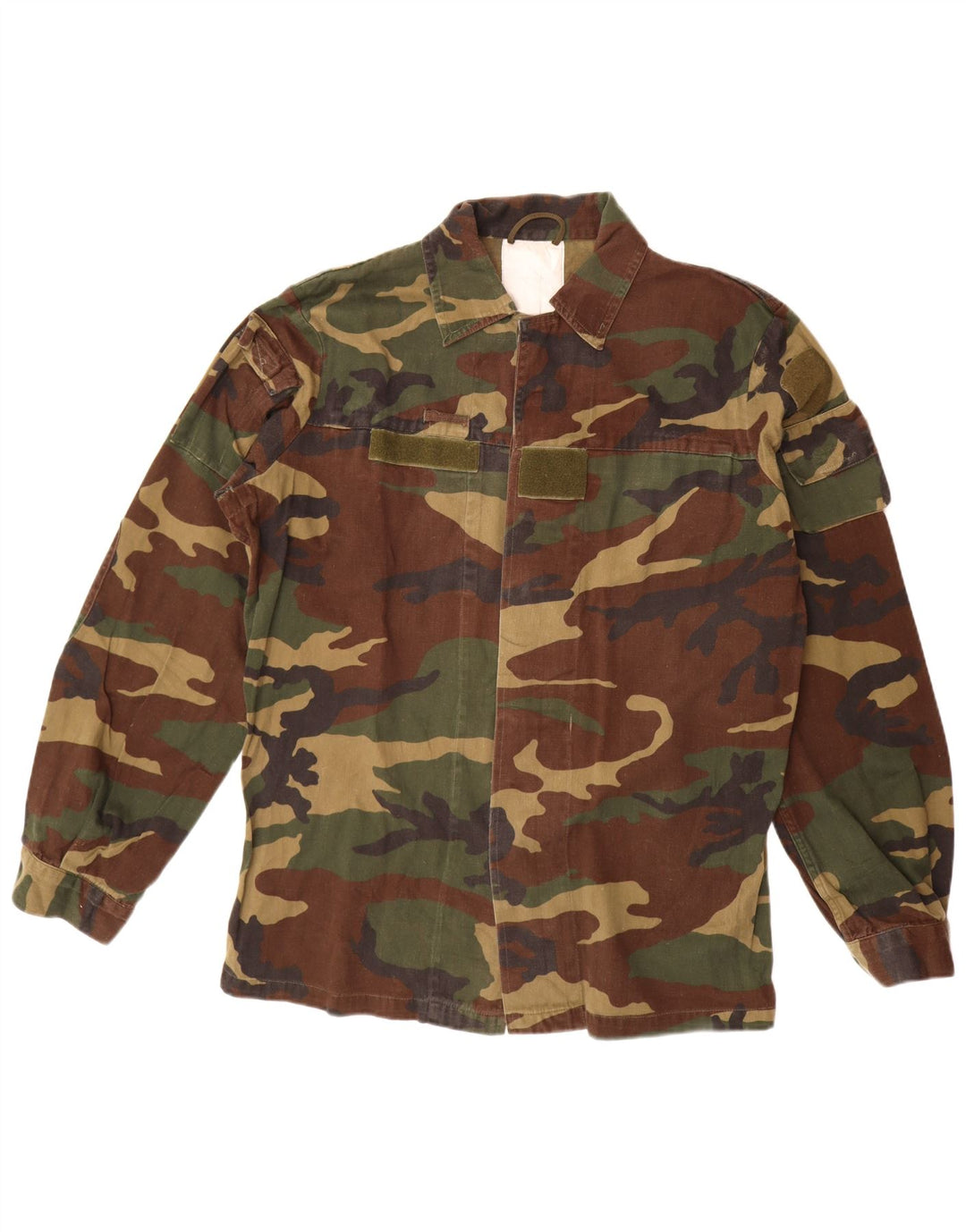 Camisa militar masculina VINTAGE grande camuflagem cáqui