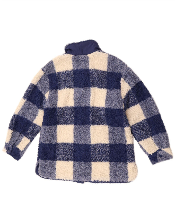 Jaqueta de lã Zara para meninas 11-12 anos poliéster guingão azul
