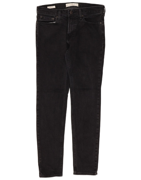 Hollister Mens Super Skinny Jeans W32 L32 Algodão Preto