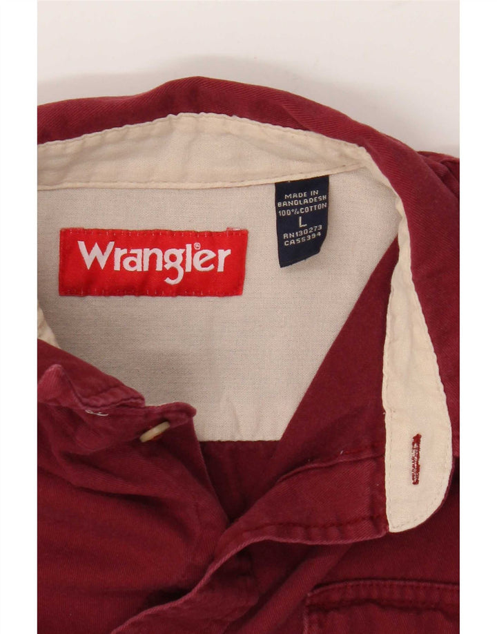 Camisa masculina Wrangler grande algodão Borgonha
