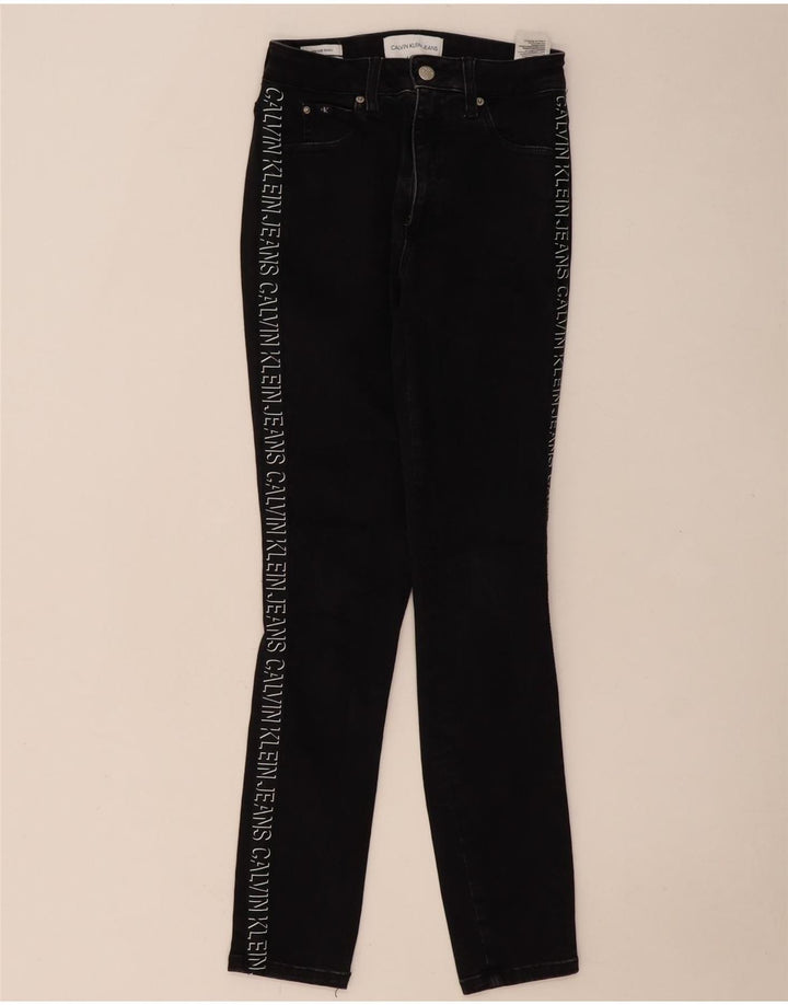 Calça jeans skinny feminina CALVIN KLEIN W27 L30 algodão preto