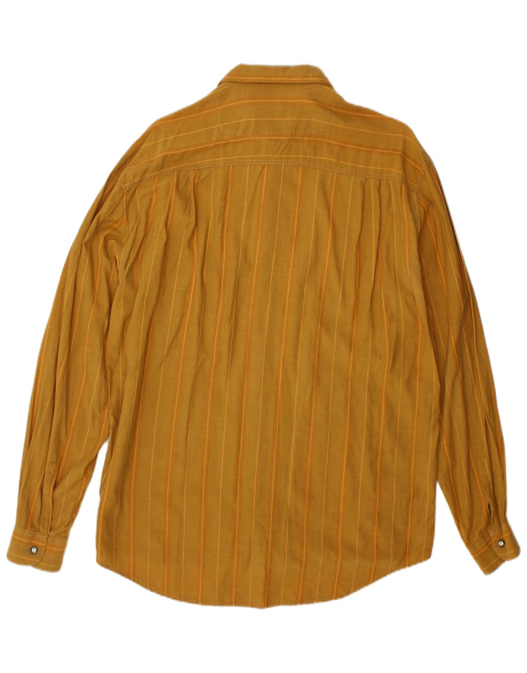 Camisa masculina vintage grande risca de giz amarela