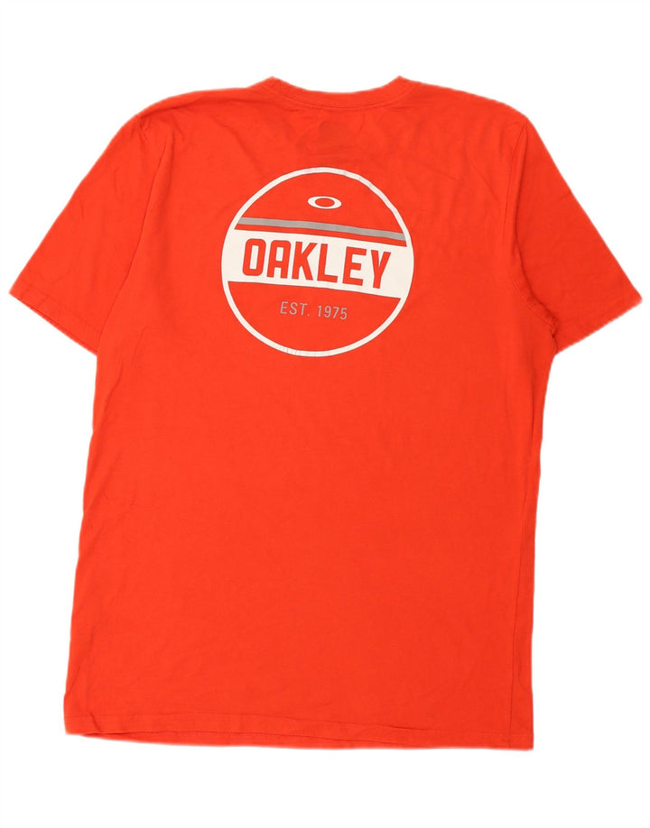 Camiseta masculina Oakley Regular Fit gráfica grande vermelha