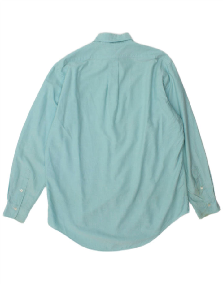 Camisa masculina Ralph Lauren tamanho 15 1/2 algodão turquesa médio
