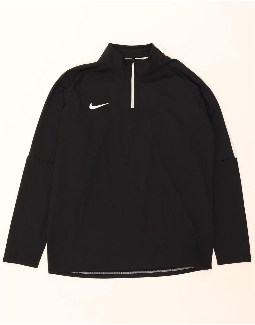 Nike Mens Dri Fit Zip Neck Pullover Treino Top XL Preto Colourblock