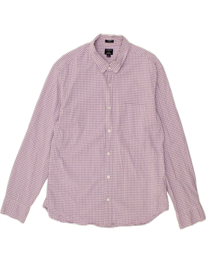 J. CREW Mens Flex Washed Slim Shirt XL Purple Gingham Cotton Vintage J. Crew and Second-Hand J. Crew from Messina Hembry 