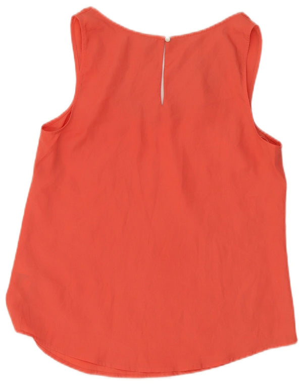 Blusa feminina sem mangas Oasis UK 10 poliéster laranja pequeno