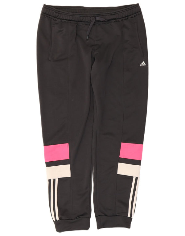Adidas Womens Climalite Calças de treino Joggers UK 16/18 Grande Preto