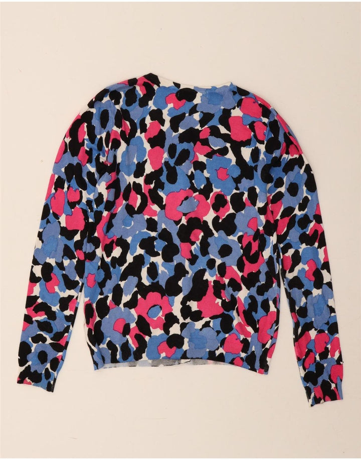 Suéter cardigã feminino Marks & Spencer UK 8 pequeno floral multicolorido