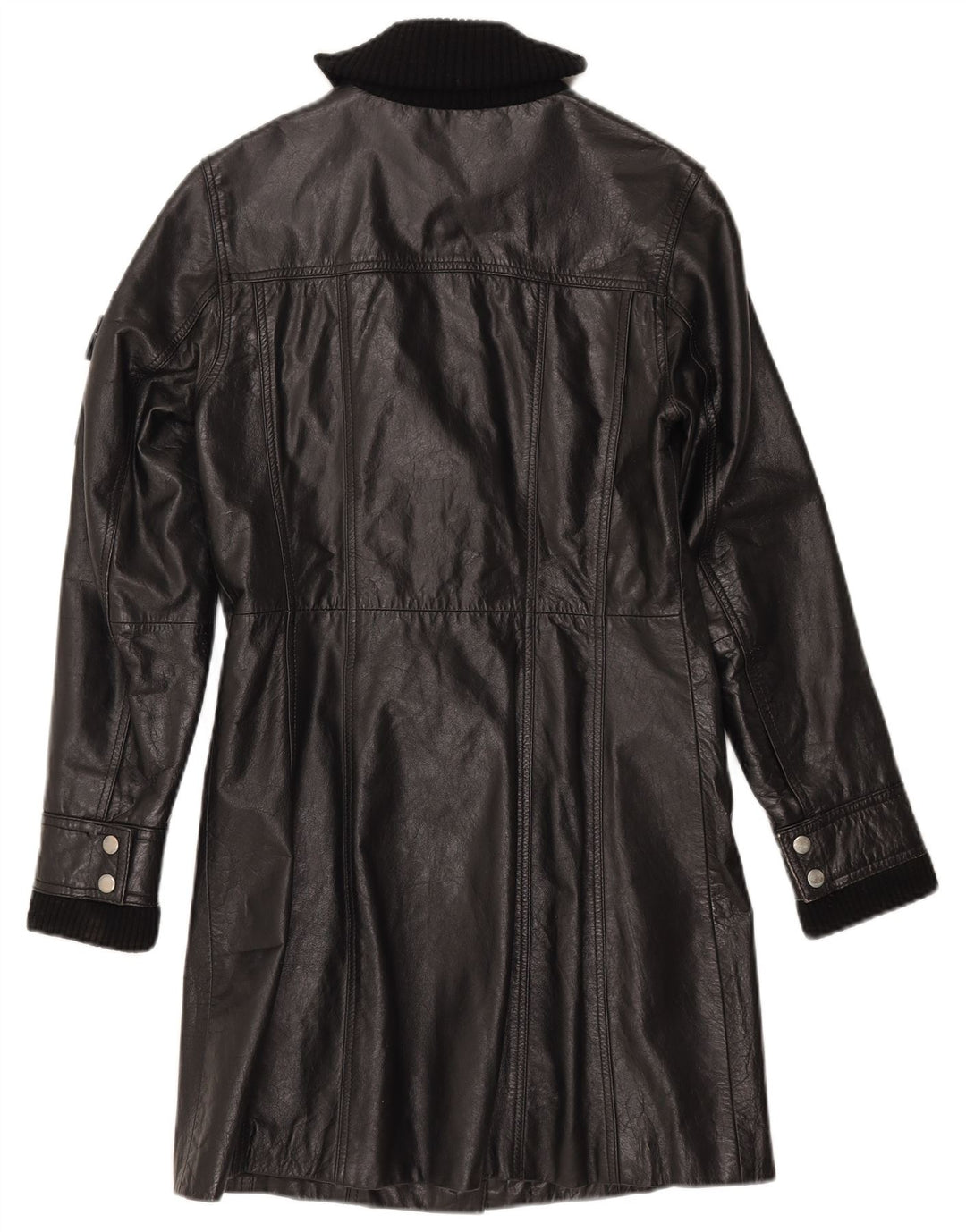 Casaco de couro feminino Gipsy UK 12 médio preto