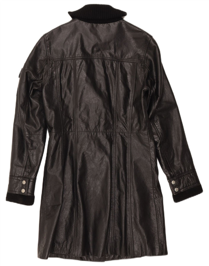 Casaco de couro feminino Gipsy UK 12 médio preto