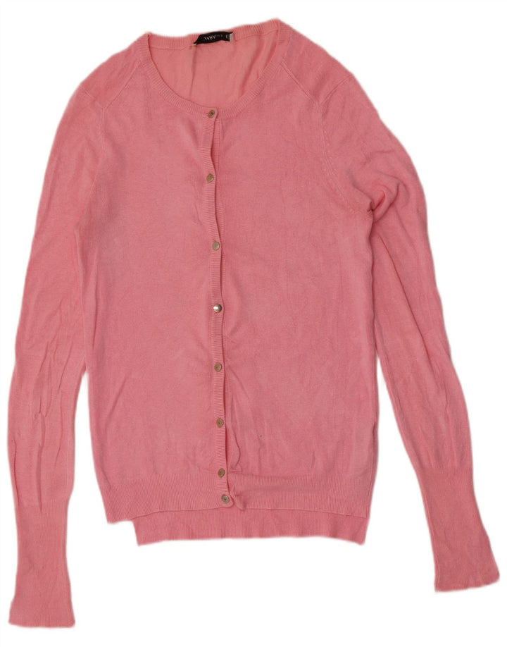 Suéter cardigã feminino Zara Reino Unido 10 pequeno viscose rosa