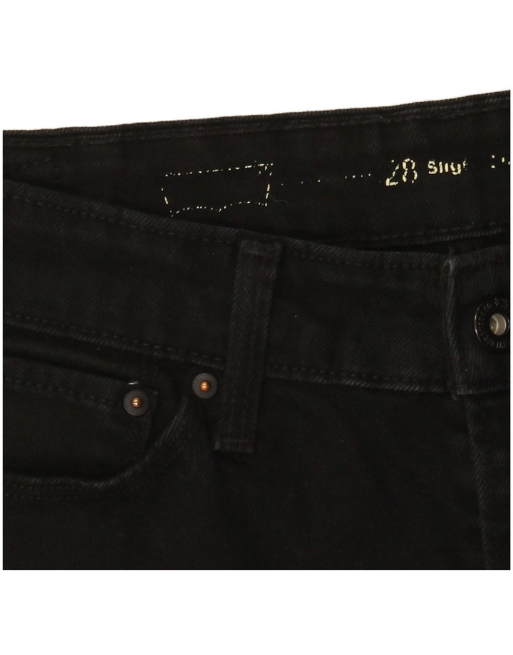 Calça jeans feminina Levi's ligeiramente curvilínea W28 L28 preta