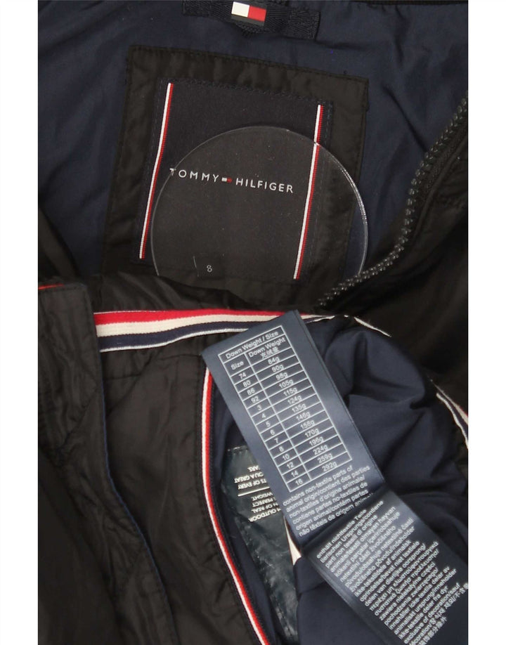Jaqueta acolchoada com capuz para meninos Tommy Hilfiger 7-8 anos poliéster preto