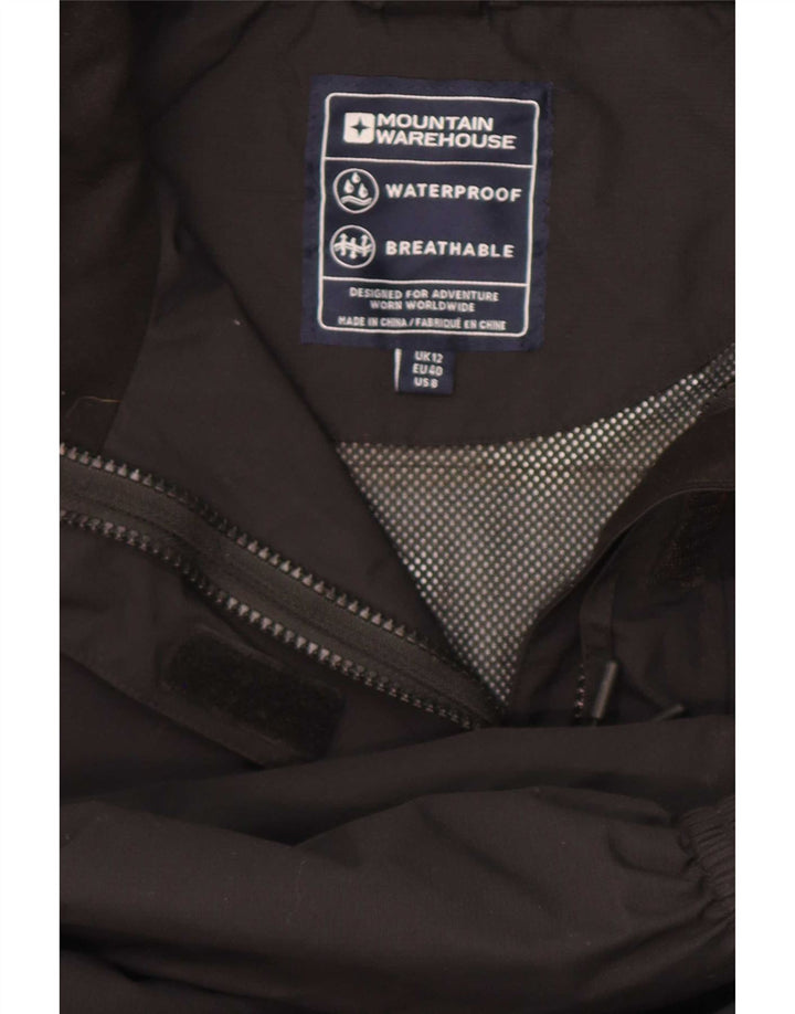 Jaqueta de chuva com capuz feminino Mountain Warehouse UK 12 poliéster preto médio