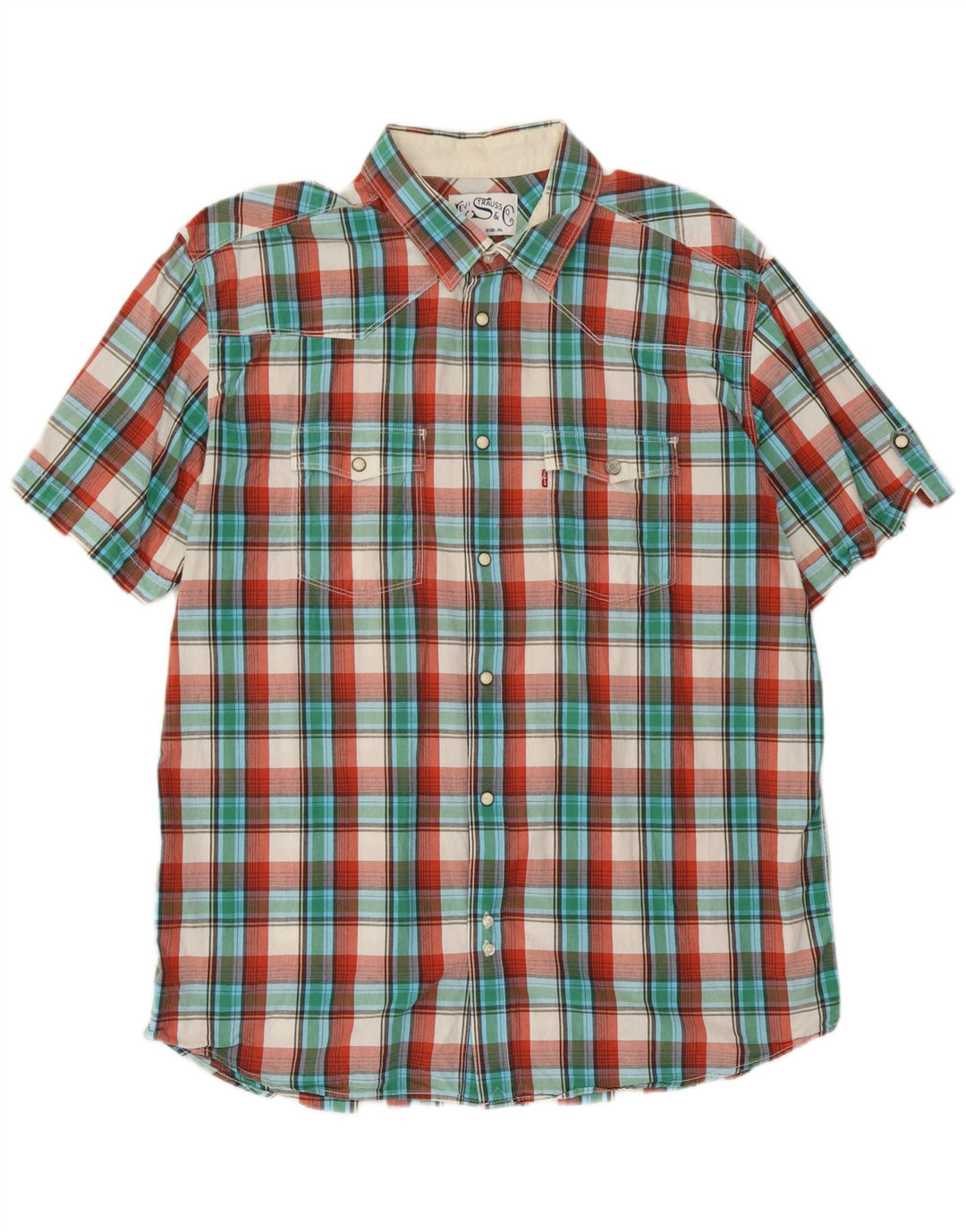 Camisa masculina de manga curta Levi's XL xadrez multicolorida