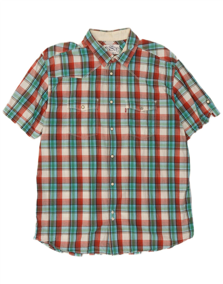 Camisa masculina de manga curta Levi's XL xadrez multicolorida