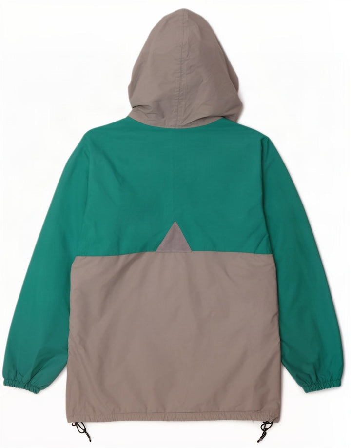 Jaqueta de chuva masculina com capuz K-Way UK 40 grande turquesa Colourblock poliamida