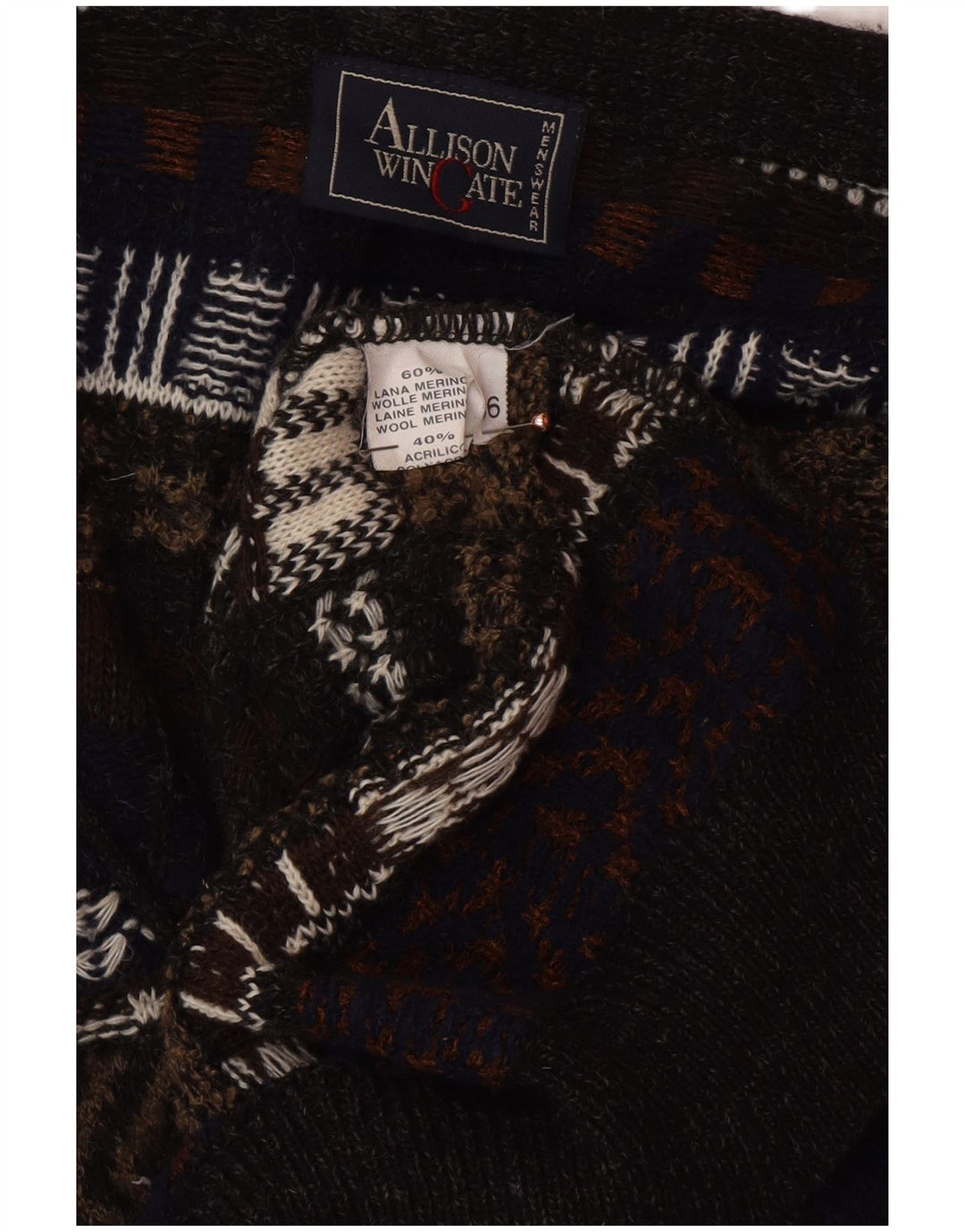Suéter cardigã masculino ALLISON WINGATE IT 56 2XL multicolorido Fair Isle