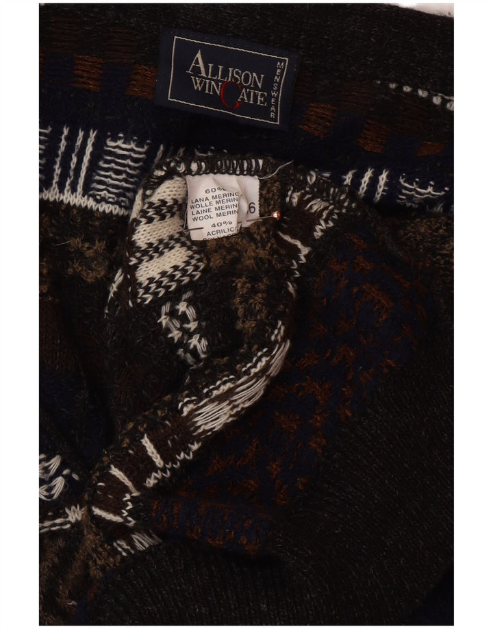Suéter cardigã masculino ALLISON WINGATE IT 56 2XL multicolorido Fair Isle